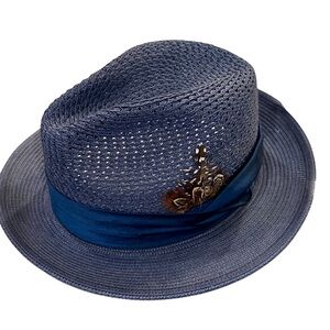 Stacey Adams Blue Fedora Hat